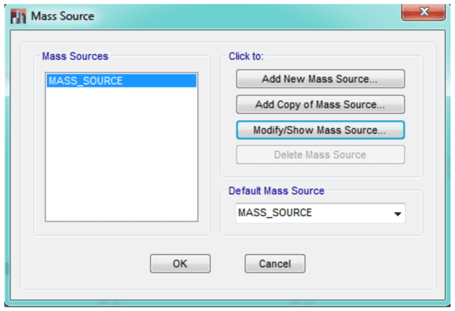 ETABS mass source data