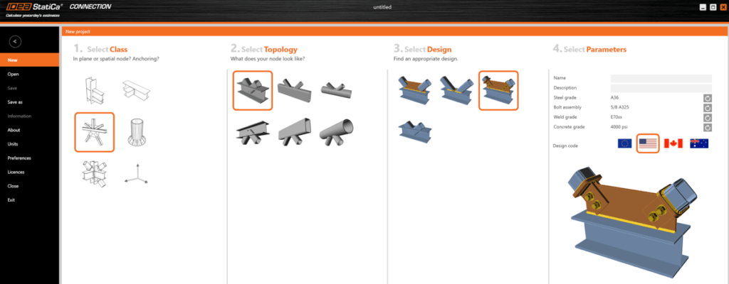 IDEA Statica steel connection design options