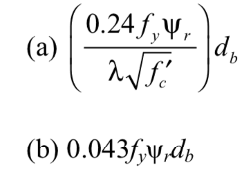 ACI 318 compression development equation
